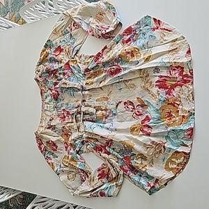 Tasha Polizzi floral cotton linen tunic